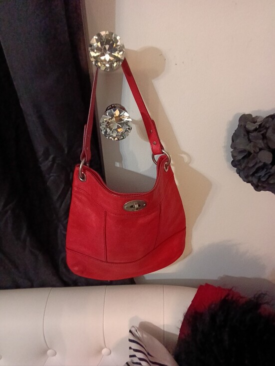 Fossil Handbags - #F2 Fossil Long Live VTG Red Women's Shoulder Bag - Classic Hunter Hobo Style